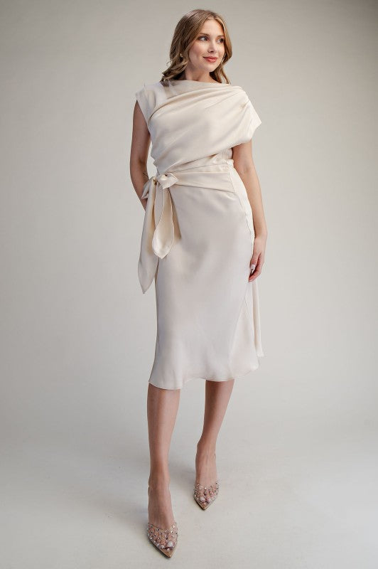 Mia Satin Midi Dress