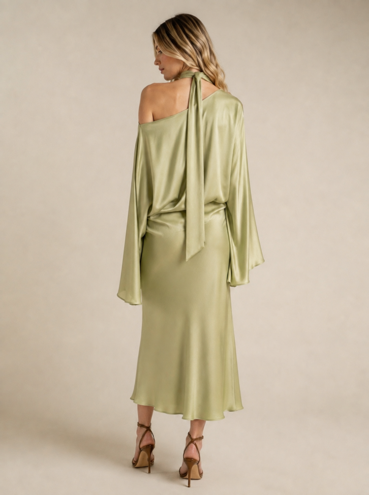 Pistachio Satin Dress