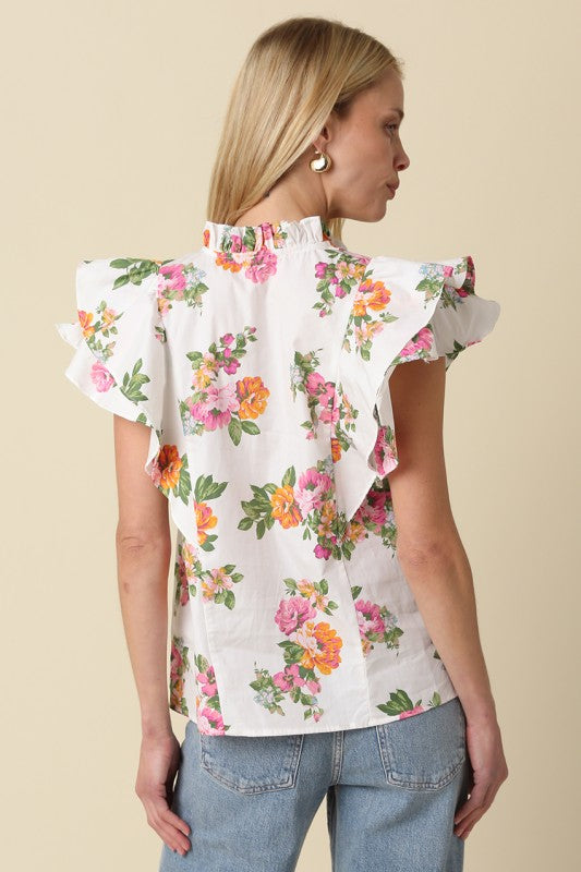 Julietta Floral Ruffle Top