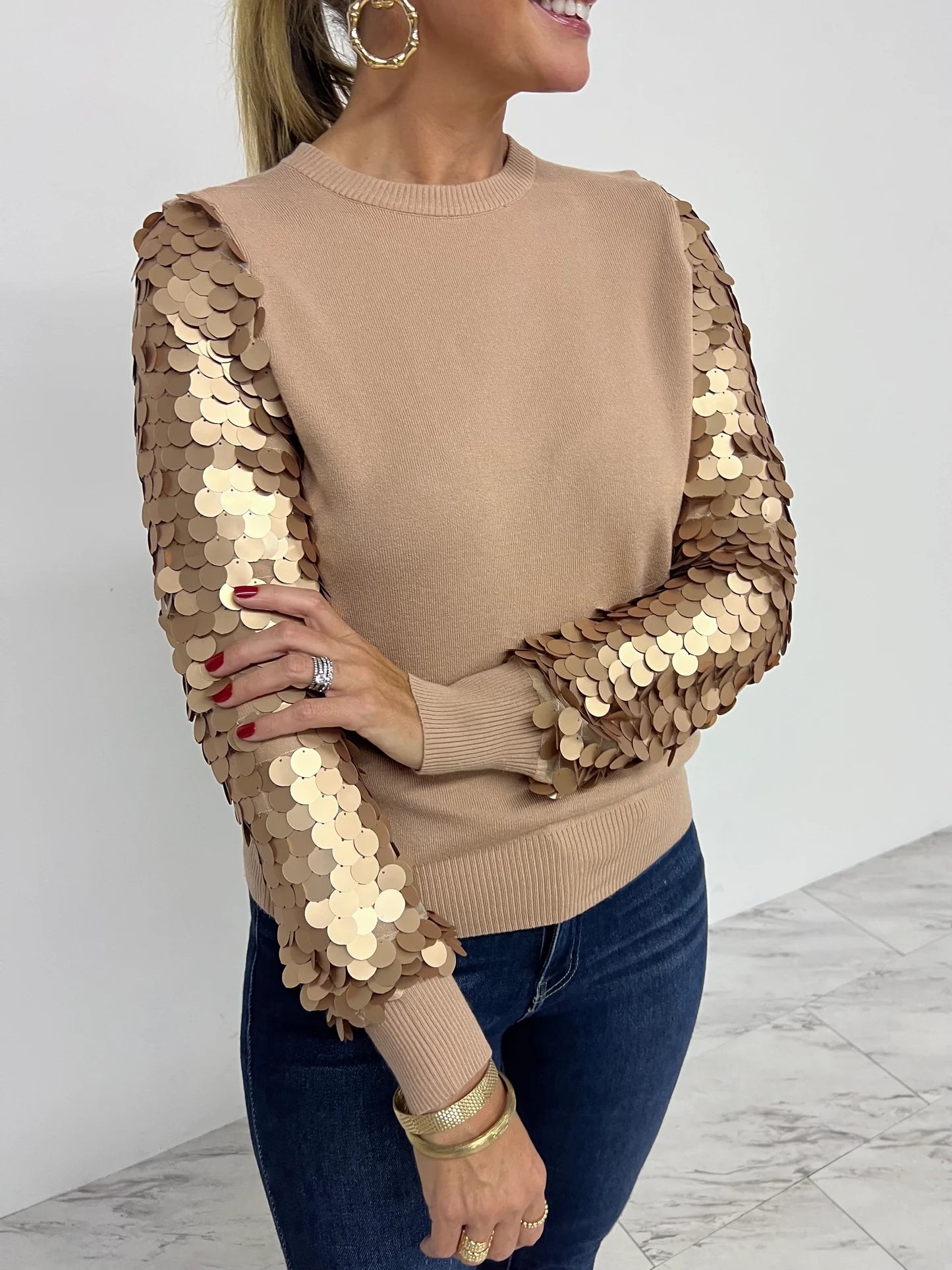 Alyssa Sequin Sweater Top