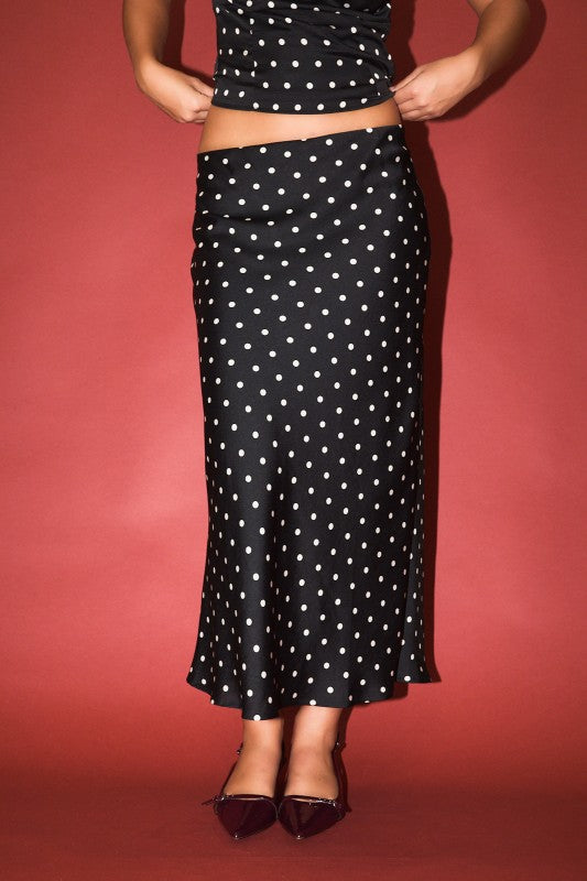 Polka dot midi skirt
