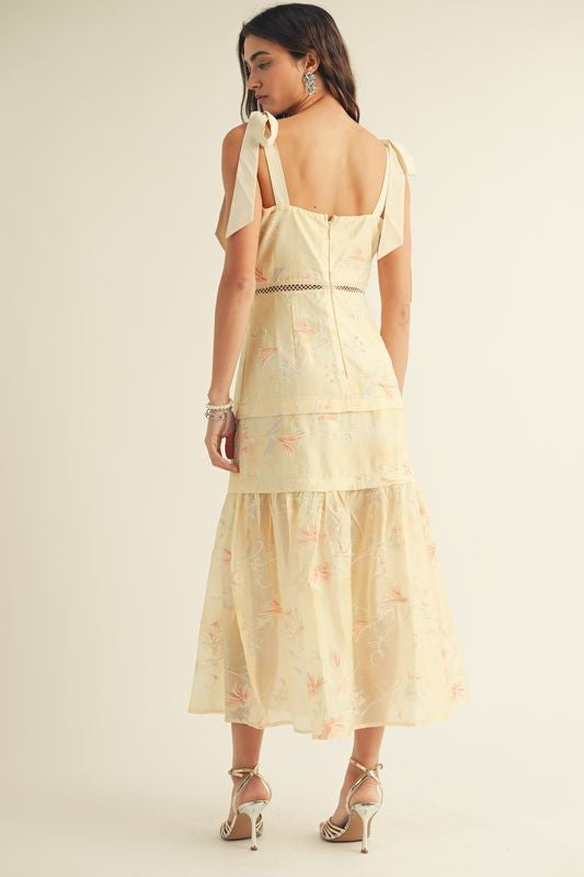 Khlara Floral Print Midi Dress