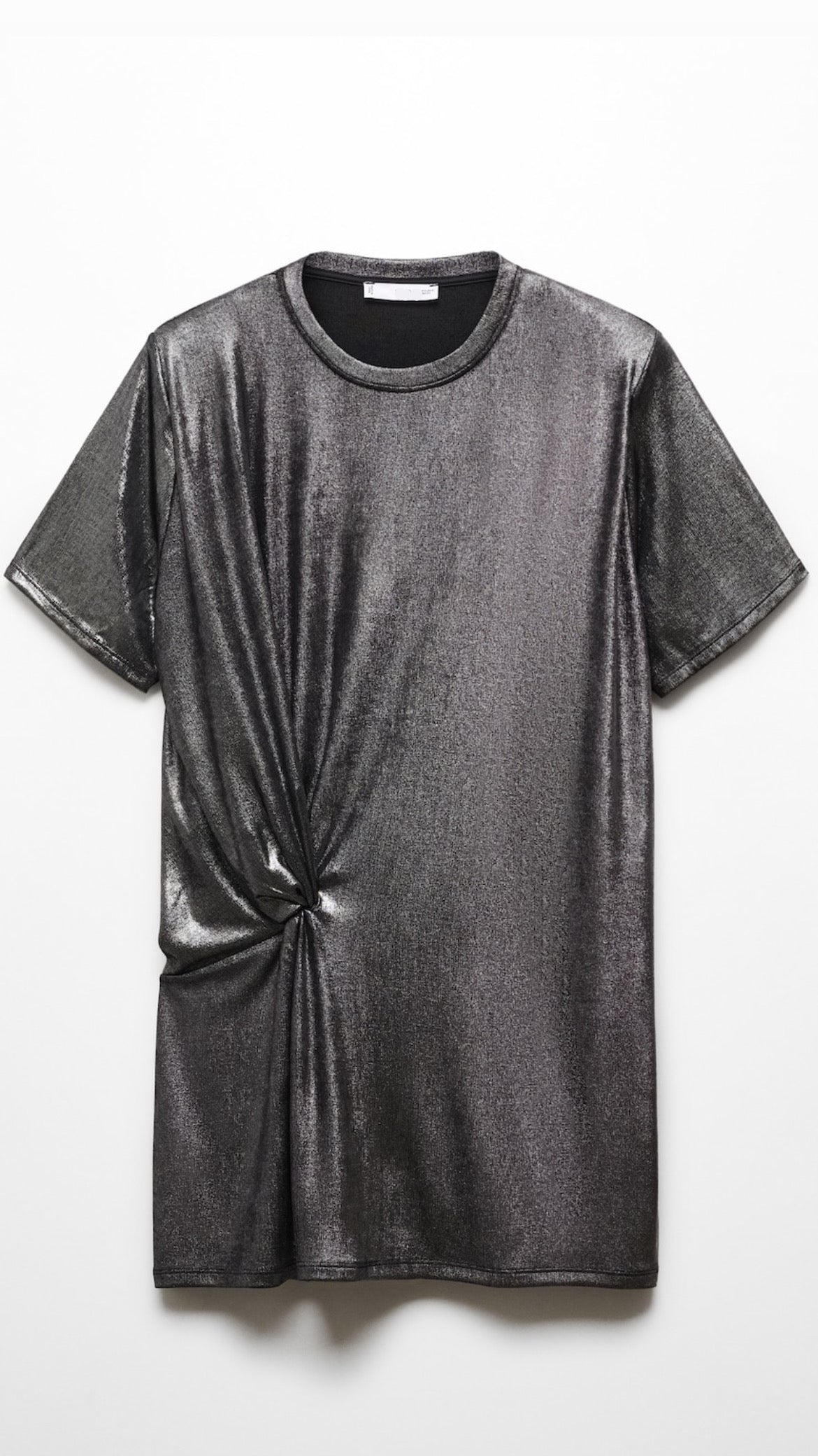 Foil Dress with Knot Detail