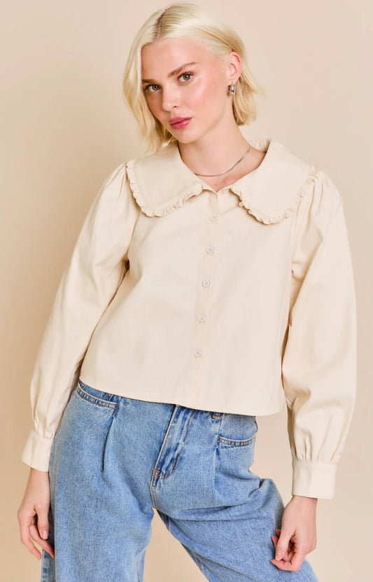 London Cream Collar Top