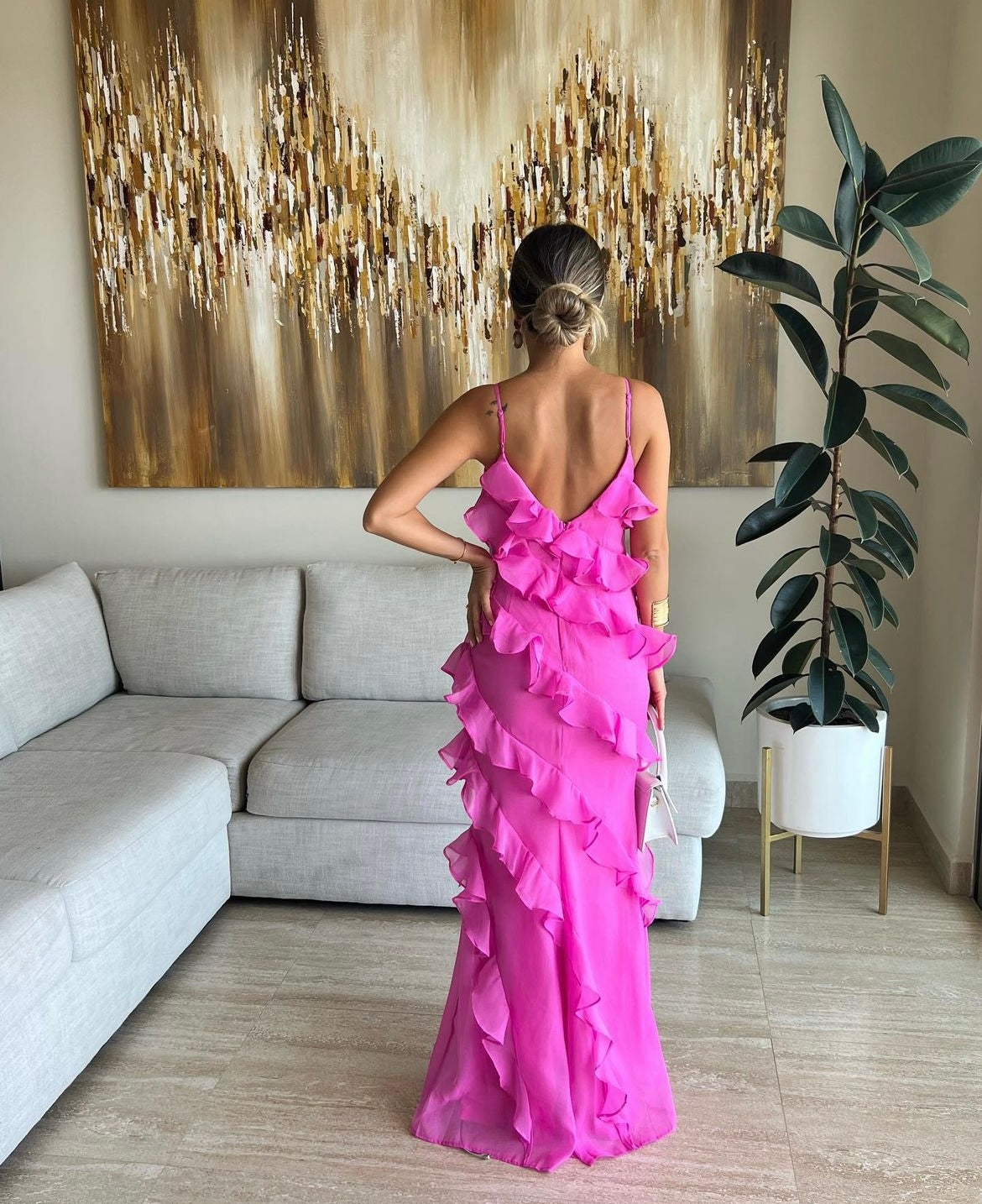 Flamenco Ruffle Layer Maxi Dress