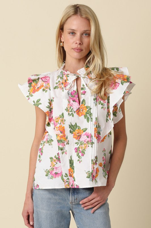 Julietta Floral Ruffle Top