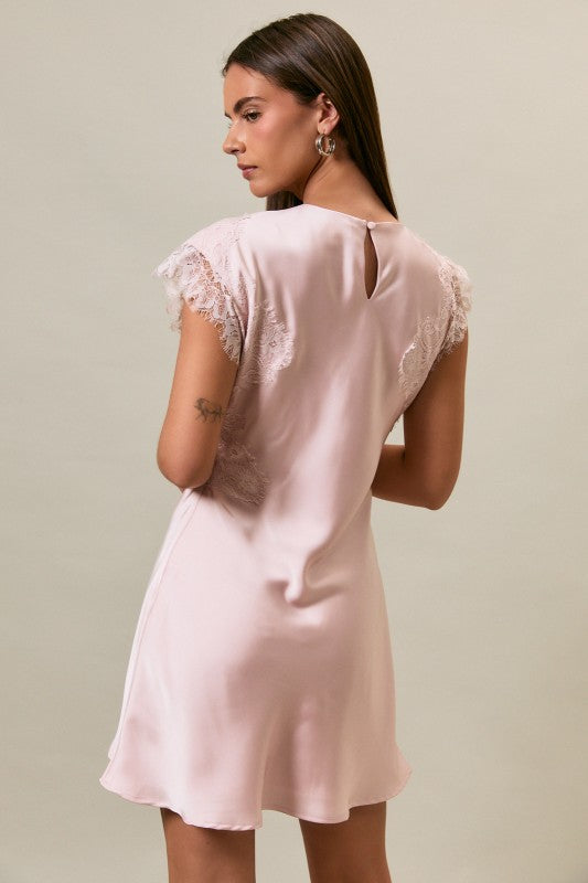 Danna Satin + Lace Dress