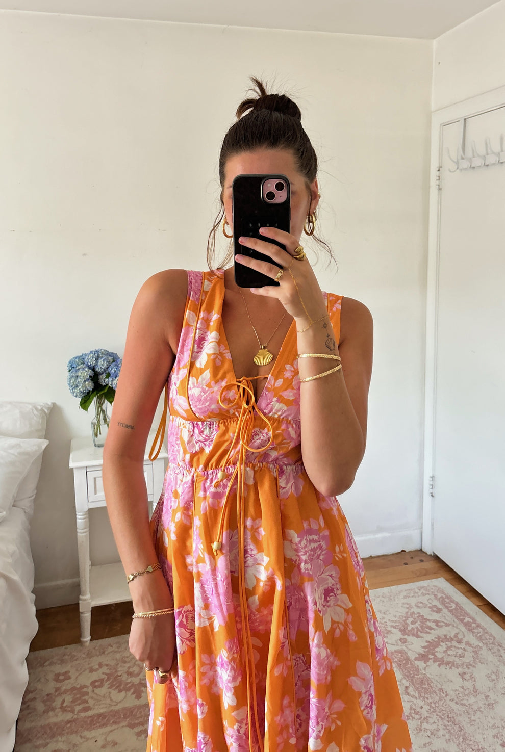 Malibu Orange Floral Dress