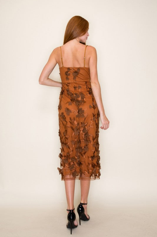 Serena 3D Floral Applique Dress