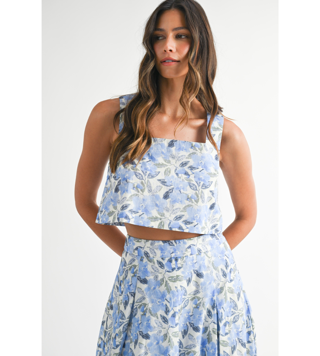 Carynna Floral Top & Midi Skirt Set