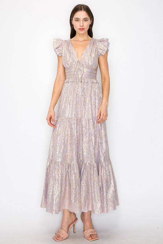 Aurora Metallic Midi Dress