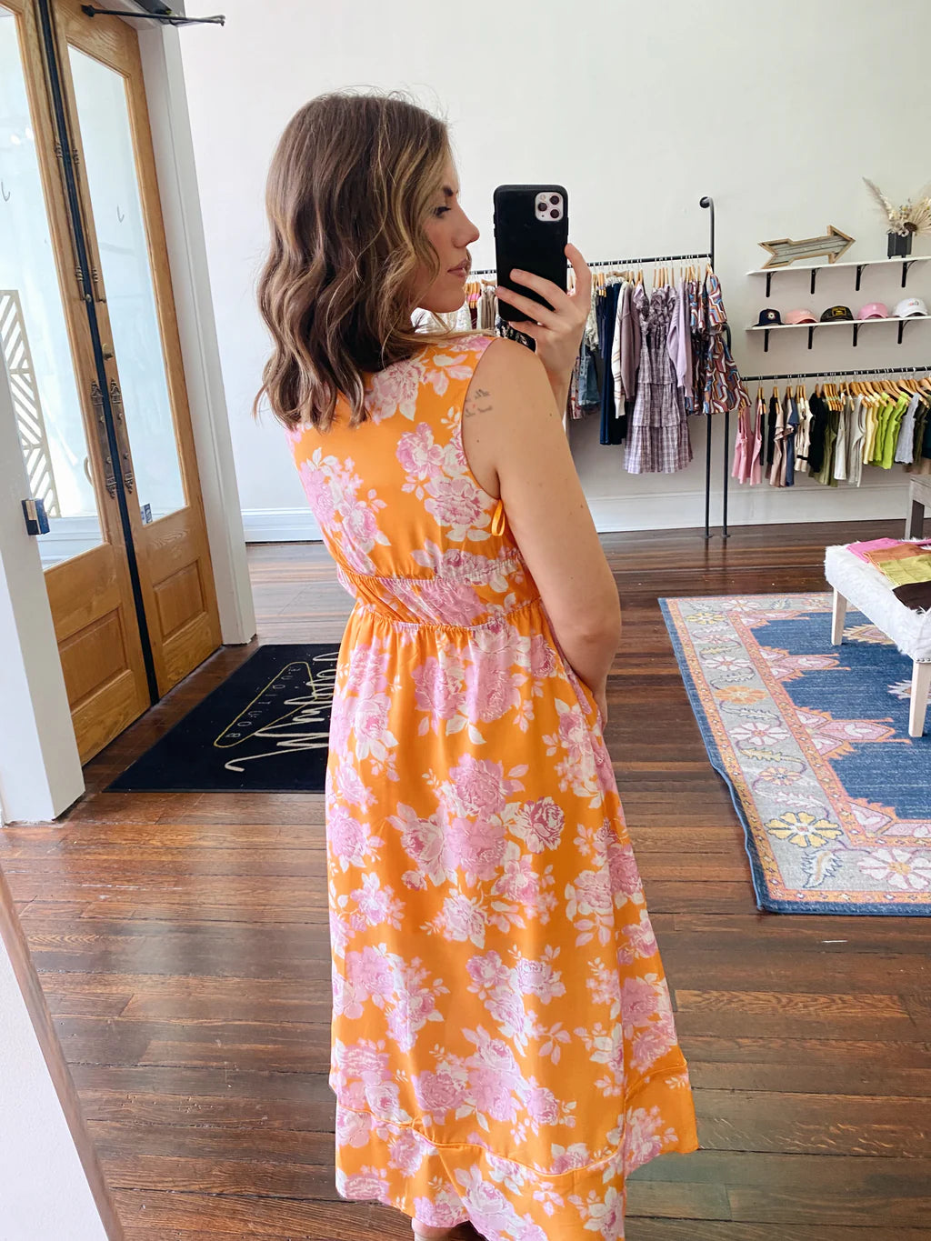 Malibu Orange Floral Dress