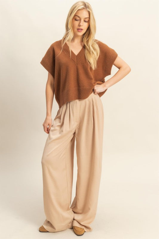 Wide-Leg Palazzo Satin Pants