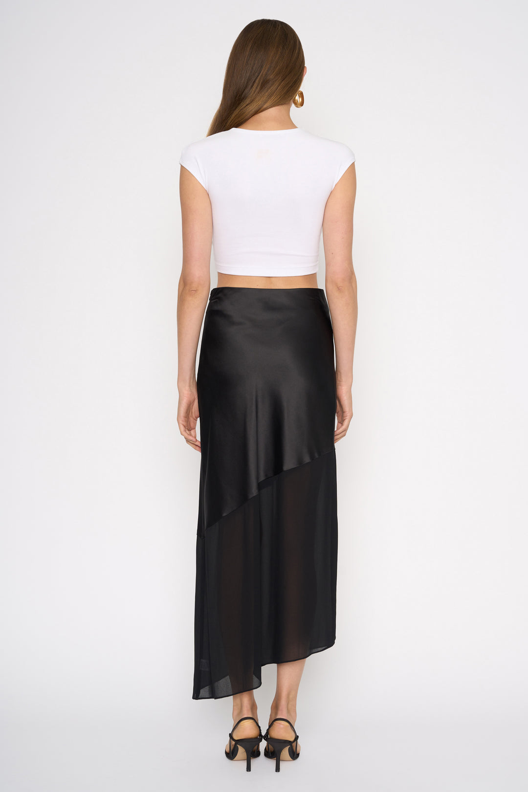 Mesh And Satin Fabric Skirt