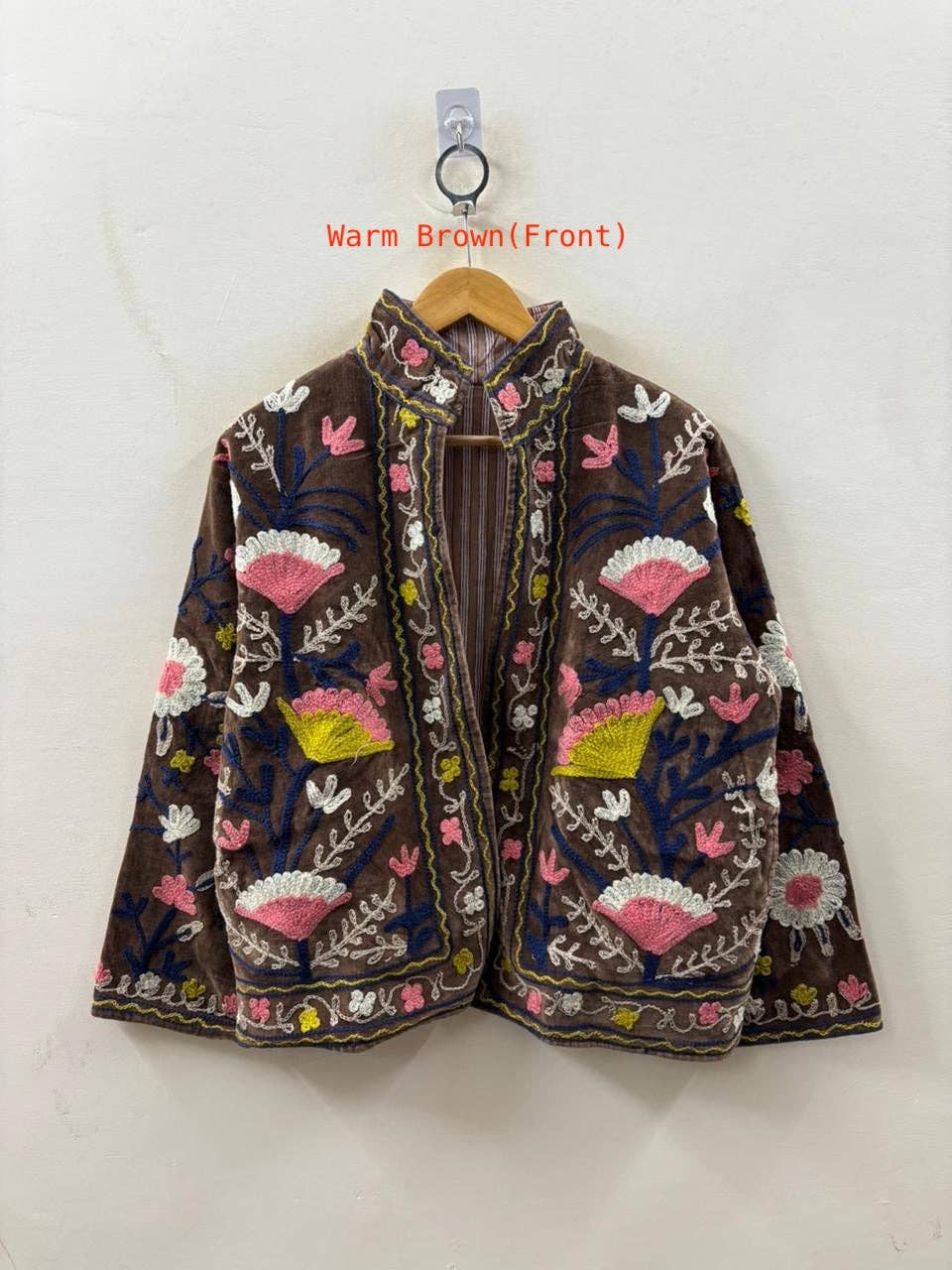 The Gulbadan Earth — Hand-Embroidered Velvet Jacket